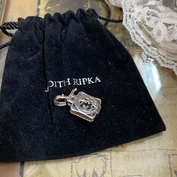 Judith Ripka Sterling Smokey Quartz Charm pendant enhancer - Picture 4 of 7